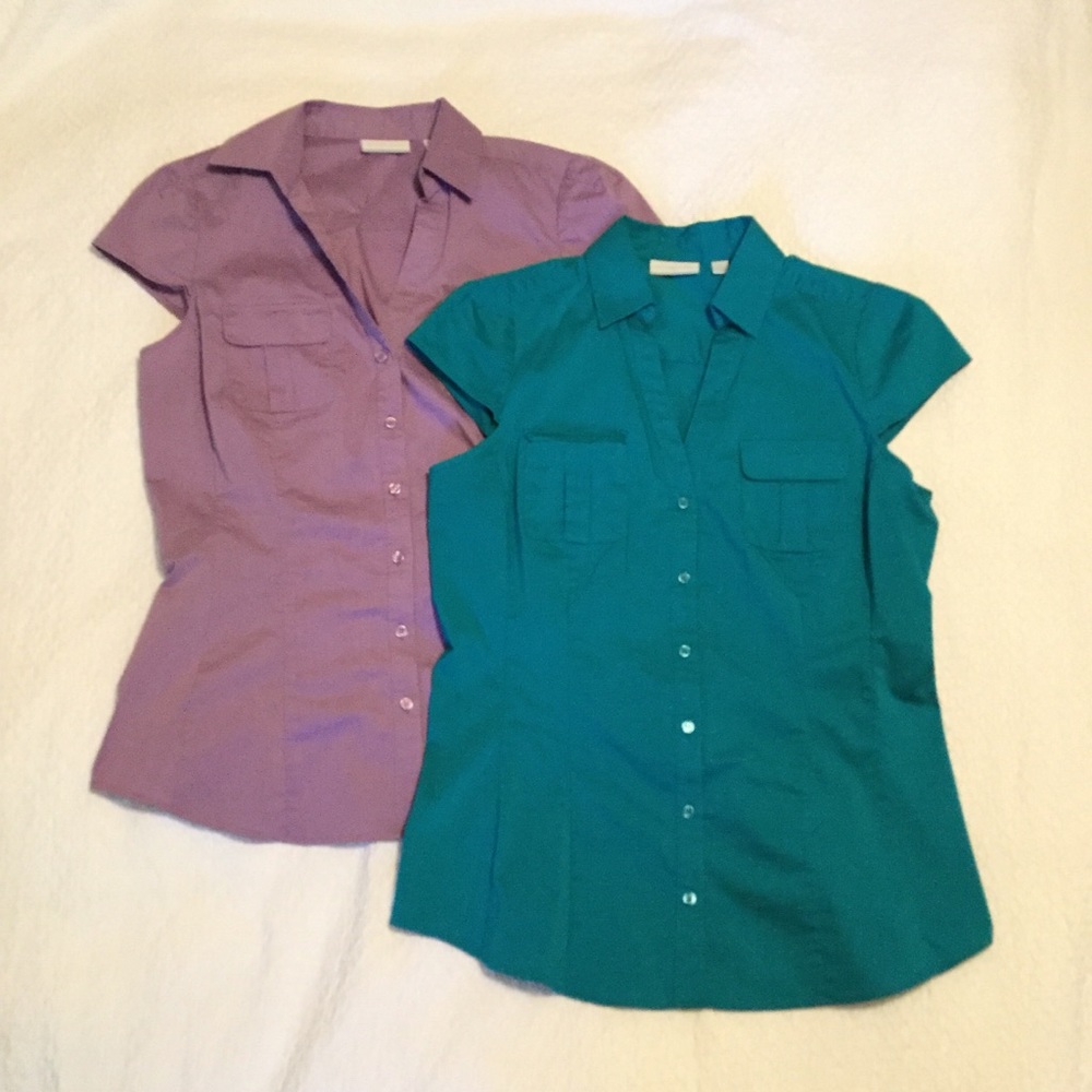 Lot of 2 NY&Co Button Down Shirts